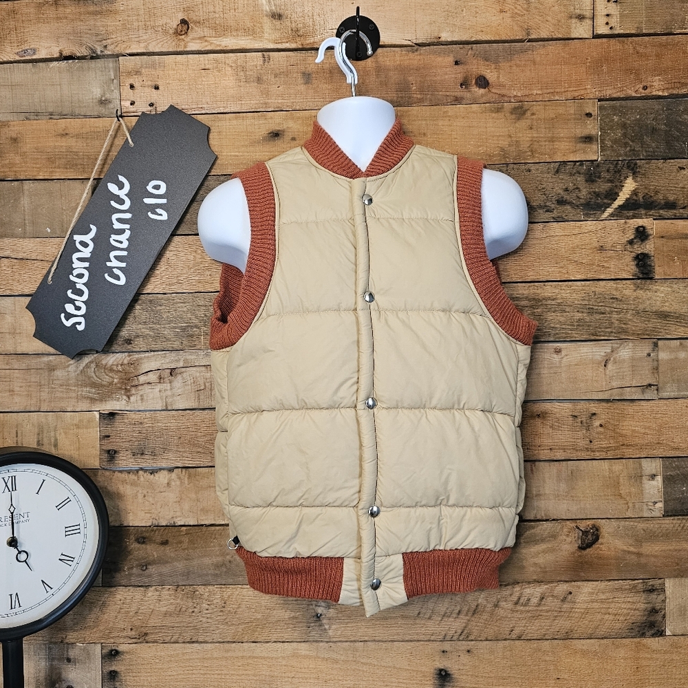 Vintage Sears Sportswear Men's Tan & Rust Puff Vest Size Small